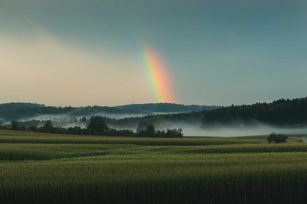 Rainbow-over-grassy-fields-and-misty-mountains