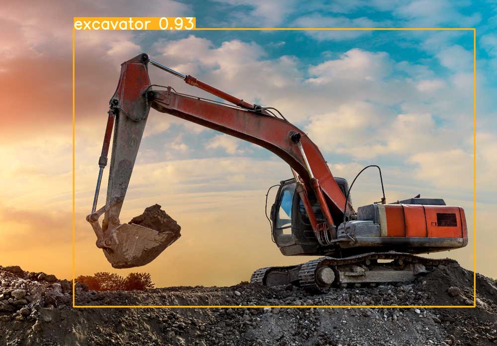 An excavator positioned on a construction site