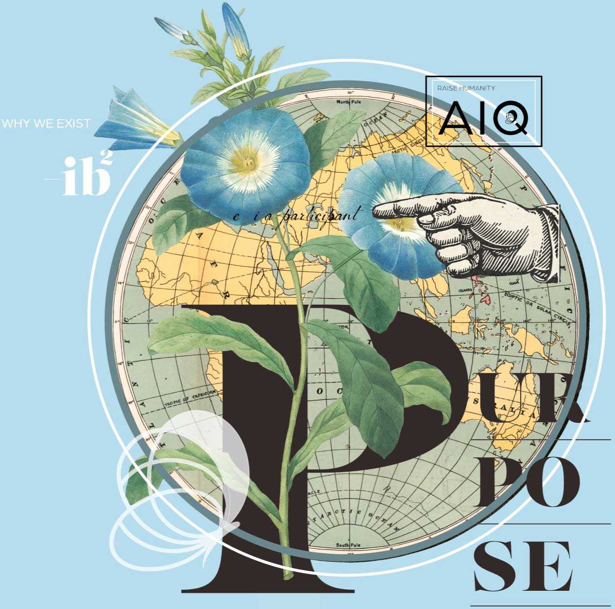 Globe with a collage and purpose written on it Globe with a collage and purpose written on it