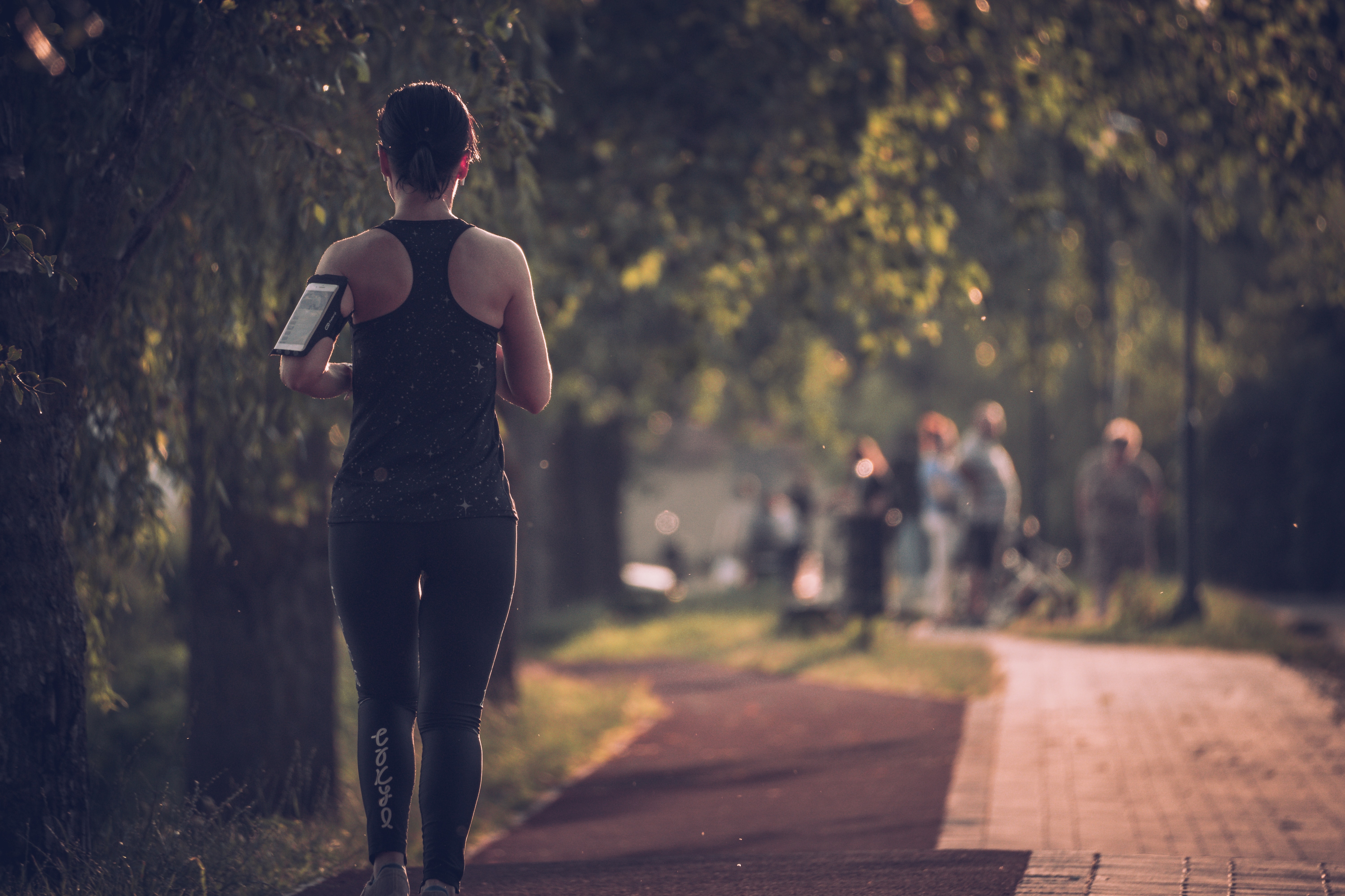 woman running in a park